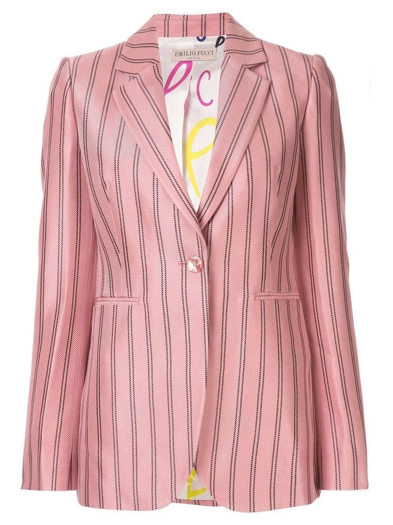 Emilio Pucci single-breasted striped blazer - PINK
