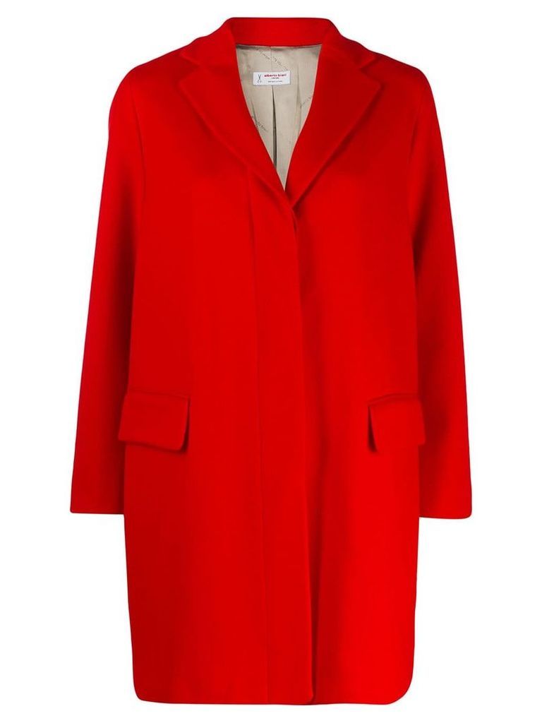 Alberto Biani concealed button up coat - Red