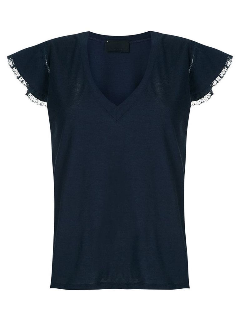 Andrea Bogosian lace trimming Pleasure T-shirt - Blue
