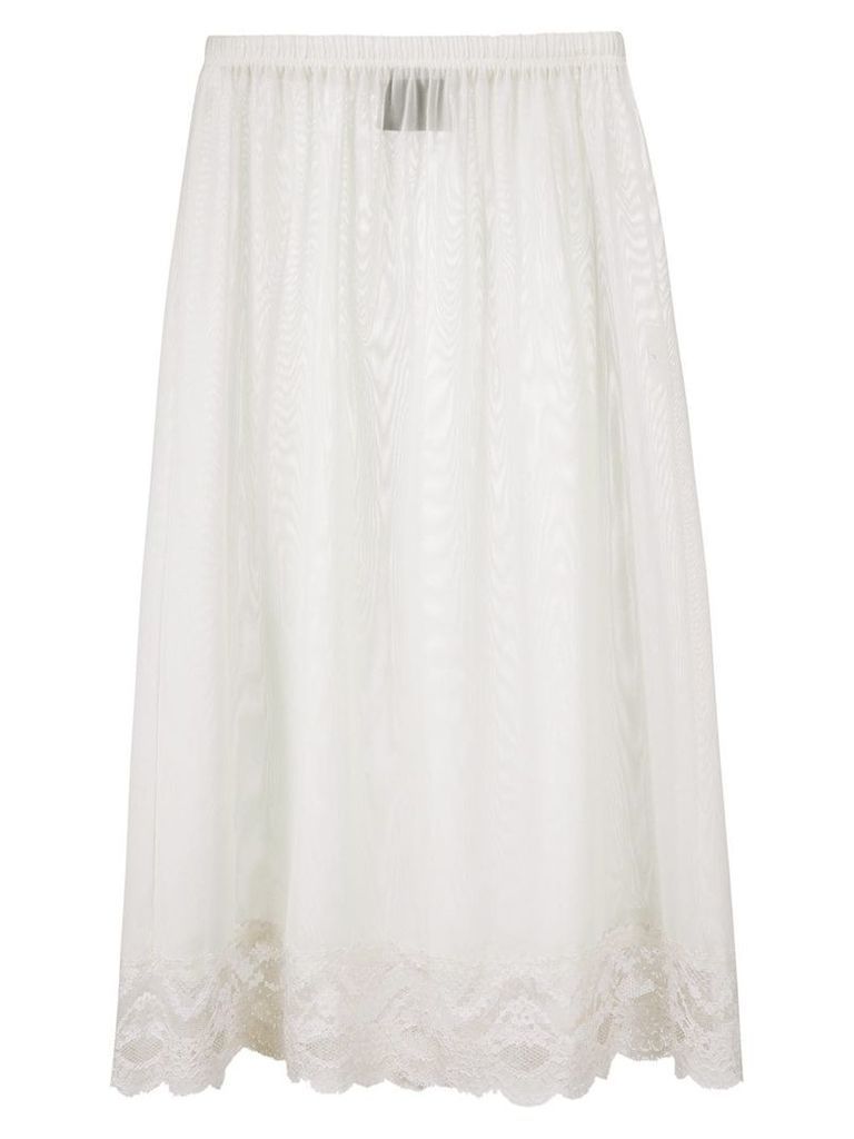 Andrea Bogosian Powder lace panel tulle skirt - White
