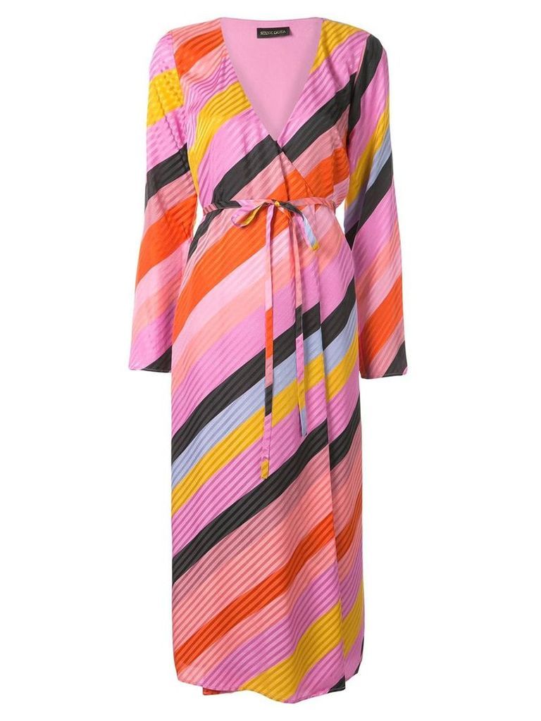 Stine Goya Paisley stripe wrap dress - PINK