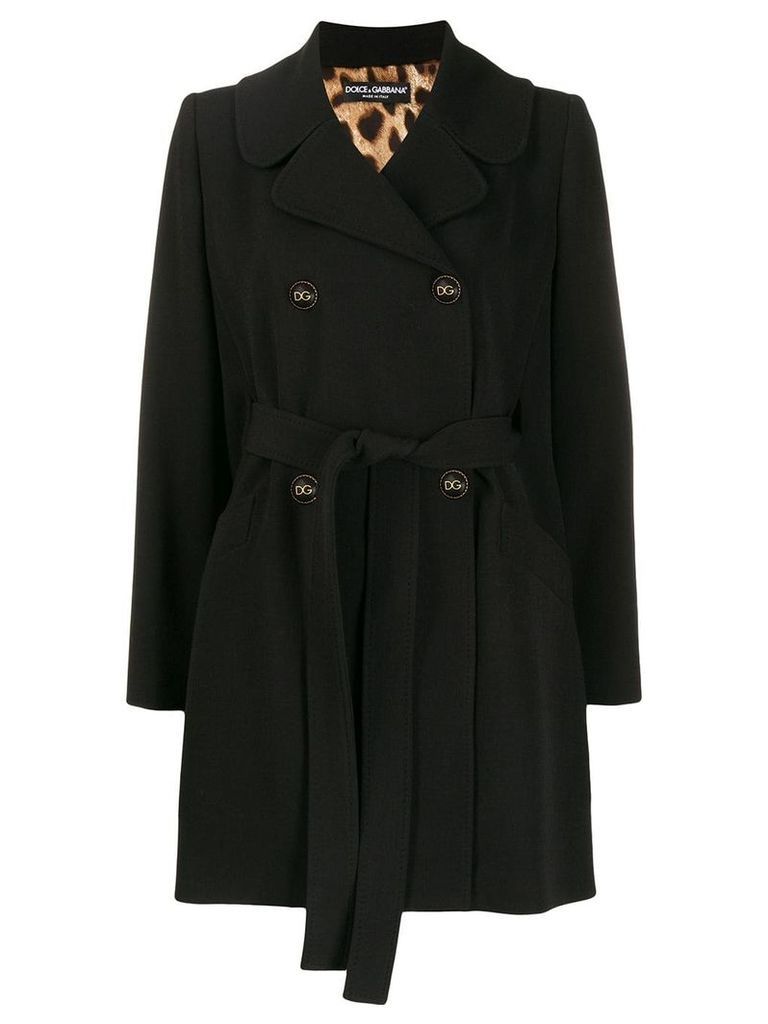 Dolce & Gabbana double-breasted tie-waist coat - Black