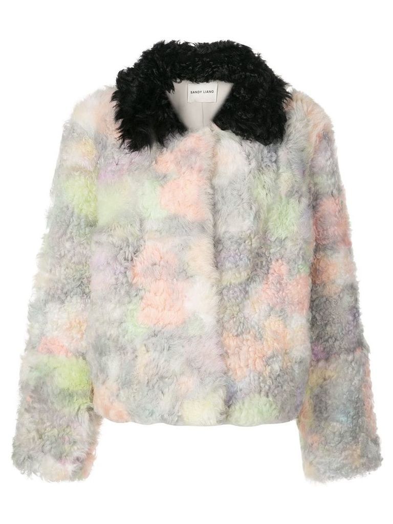 Sandy Liang Rainbow shearling coat - Multicolour