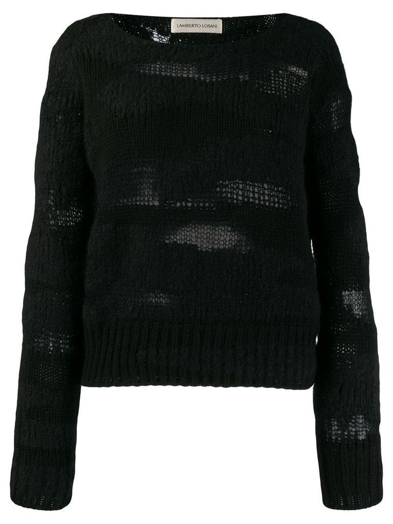 Lamberto Losani long-sleeve fitted sweater - Black