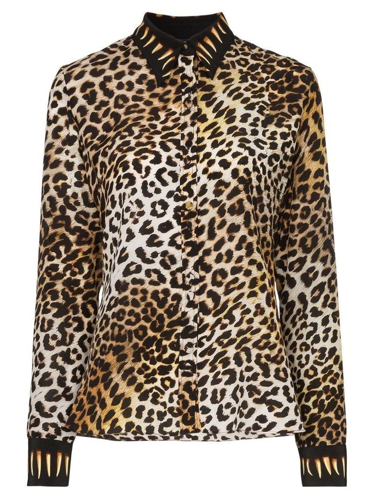 Rockins leopard print silk shirt - Brown