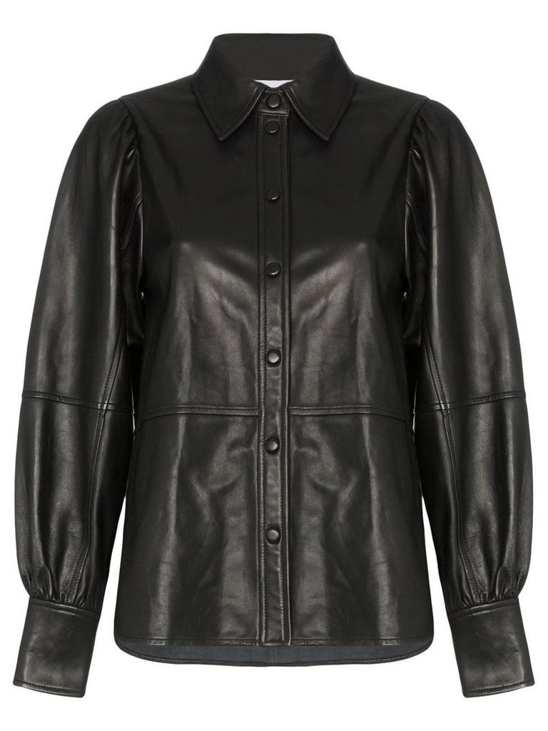 GANNI leather shirt - Black