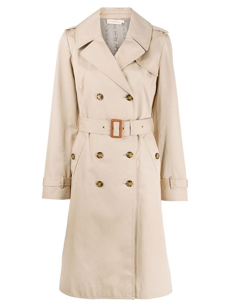 Tory Burch belted trench coat - NEUTRALS