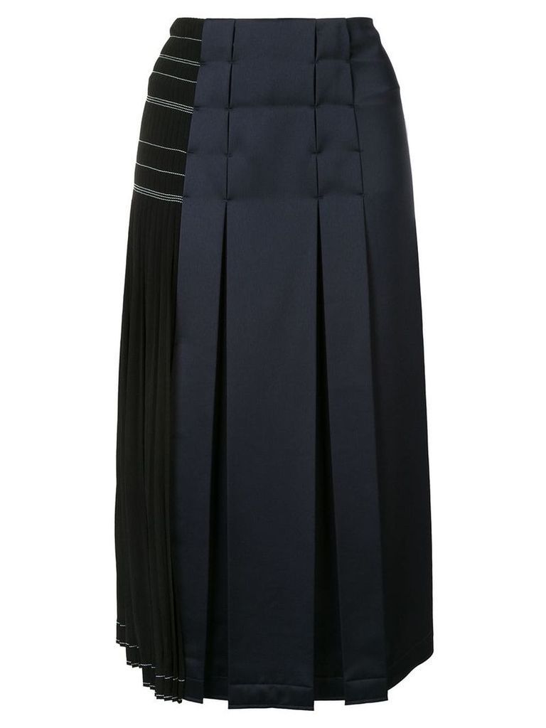 Cédric Charlier panelled pleated skirt - Black
