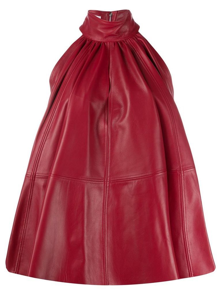 16Arlington leather halter neck dress - Red