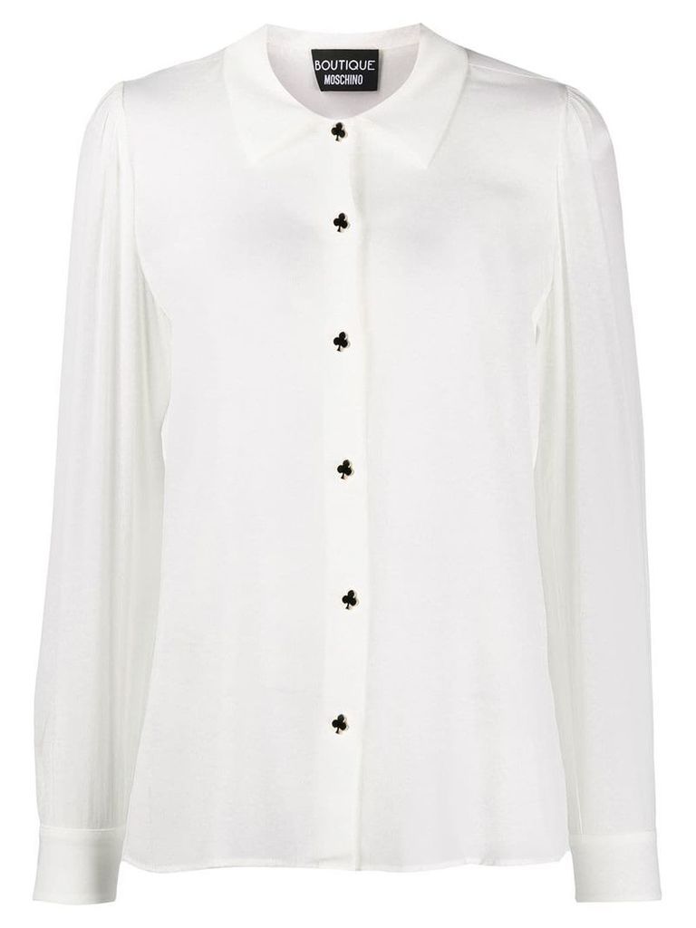 Boutique Moschino embellished buttons shirt - White