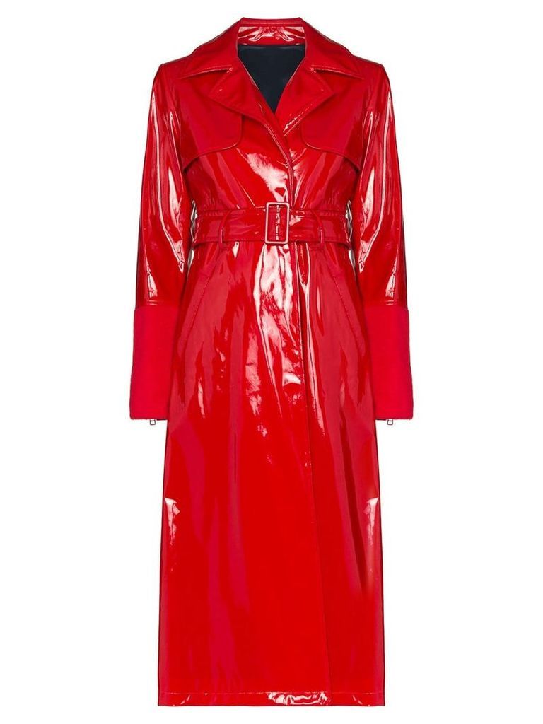 Kirin latex belted trench coat - Red