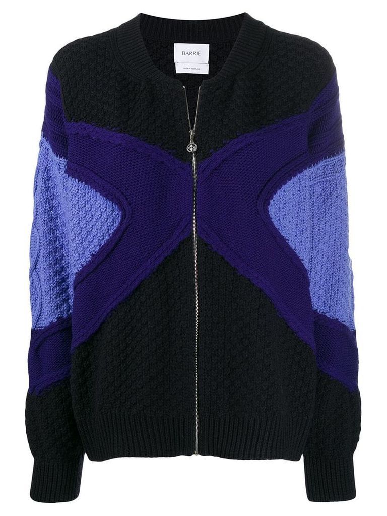 Barrie zipped knitted cardigan - Blue