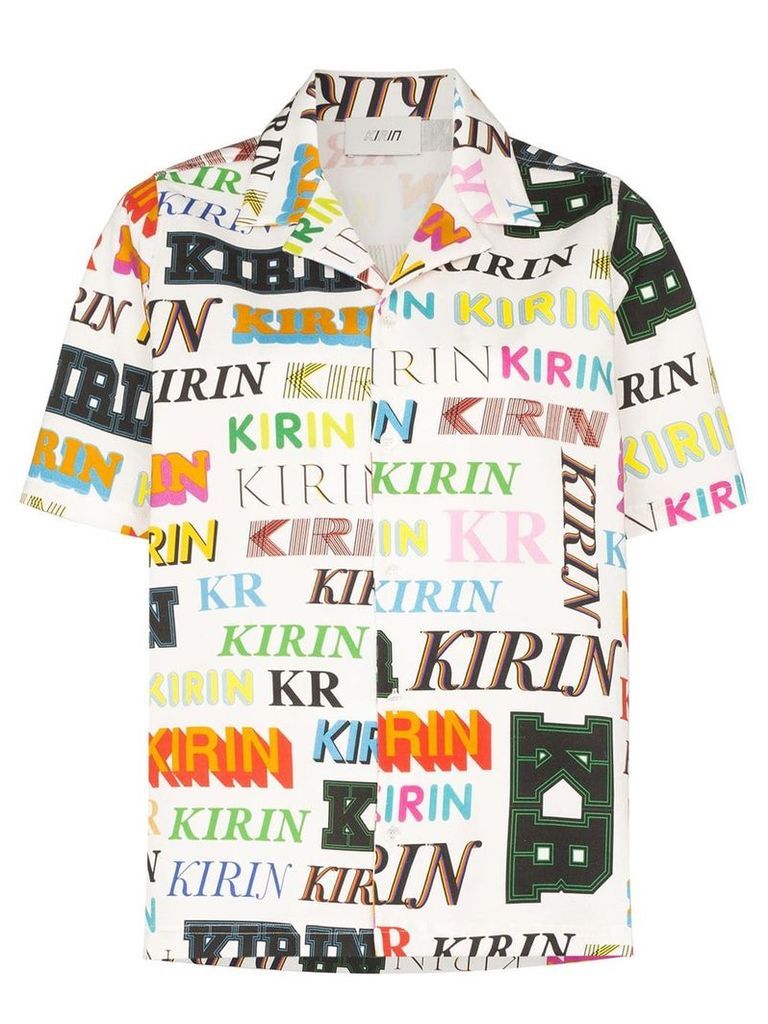 Kirin logo print short sleeve shirt - Green