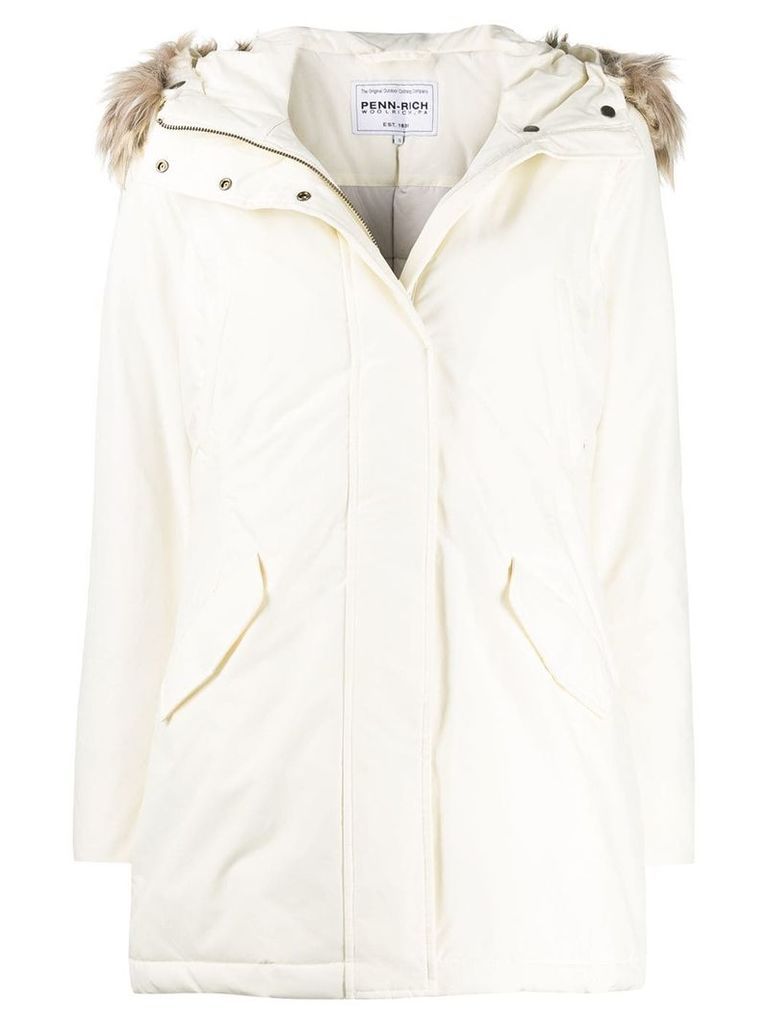 Woolrich zipped waterproof raincoat - White
