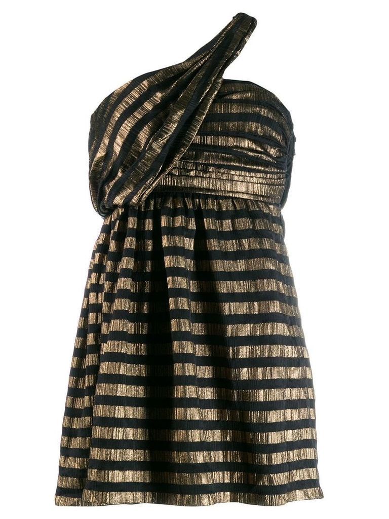 Saint Laurent lamé striped mini dress - GOLD