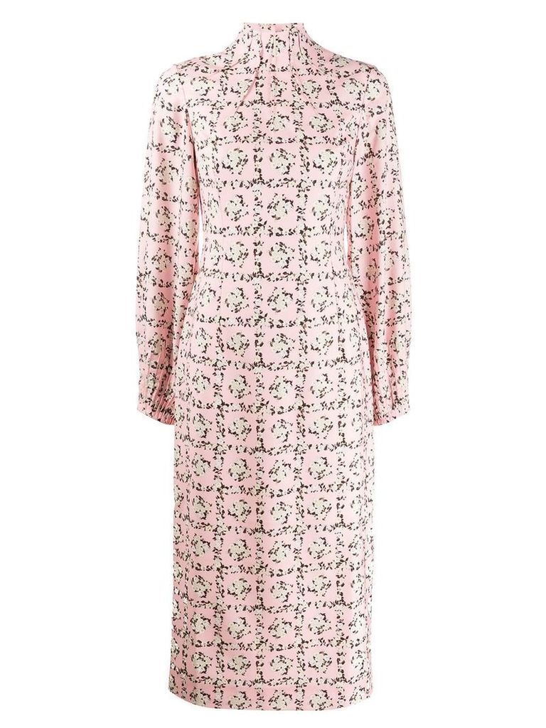 Emilia Wickstead Square Rose print dress - PINK