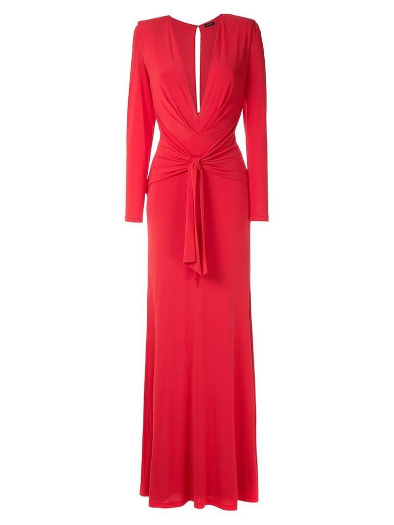 Tufi Duek front knot draped gown - Red
