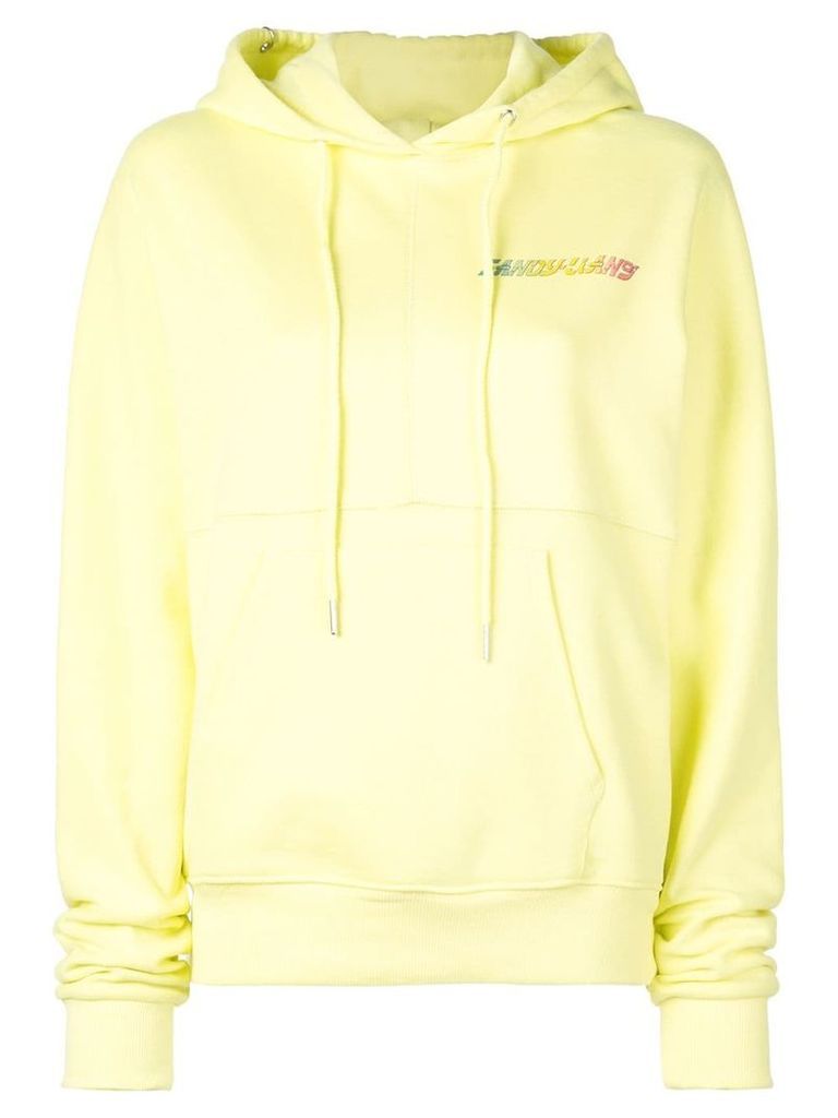 Sandy Liang Luna logo print hoodie - Yellow