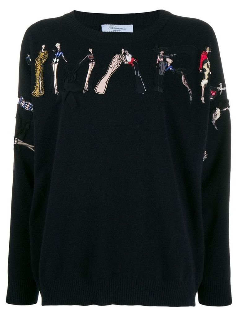 Blumarine ladies embroidered jumper - Black