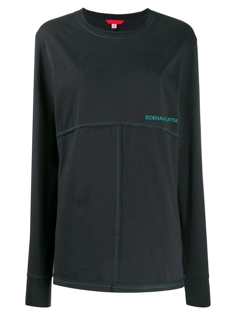 Eckhaus Latta contrast stitching sweatshirt - Black