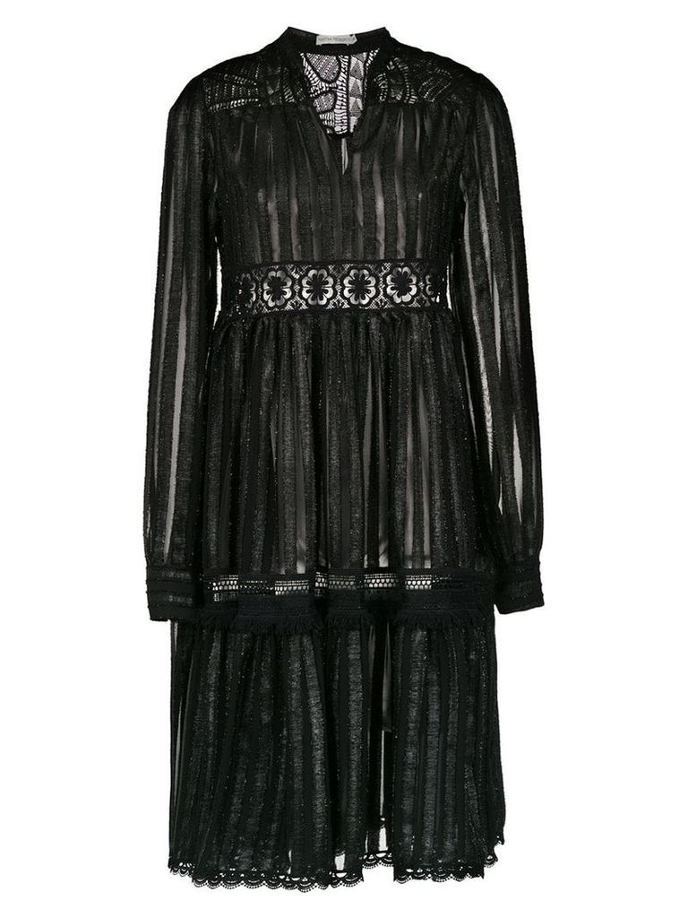 Martha Medeiros striped dress - Black