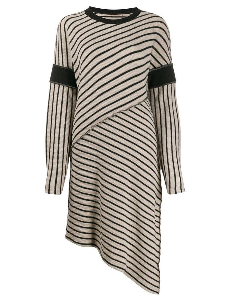 Mm6 Maison Margiela striped asymmetric dress - NEUTRALS