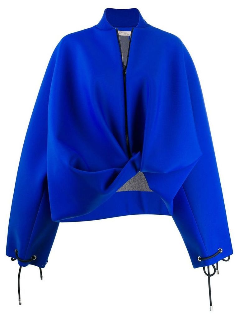 Nina Ricci oversized asymmetric bomber jacket - Blue