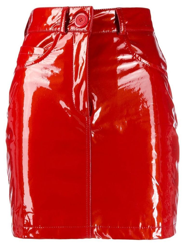 Almaz patent leather effect skirt - Red