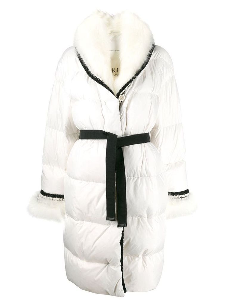 Ermanno Scervino belted wool coat - White