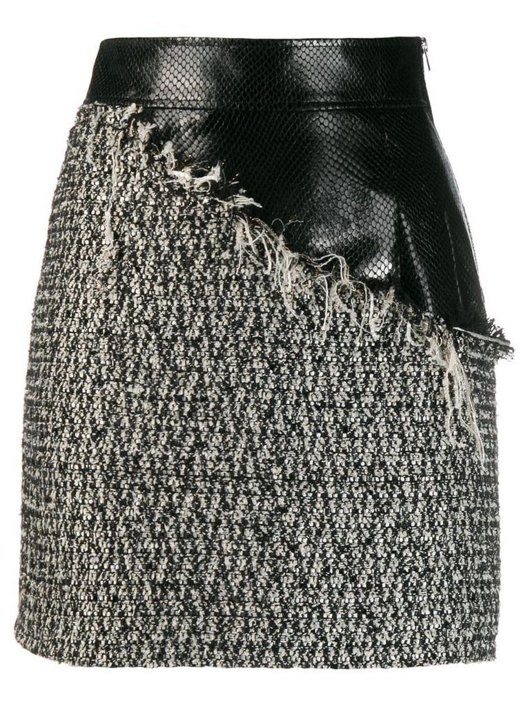 Almaz contrast tweed mini skirt - Grey