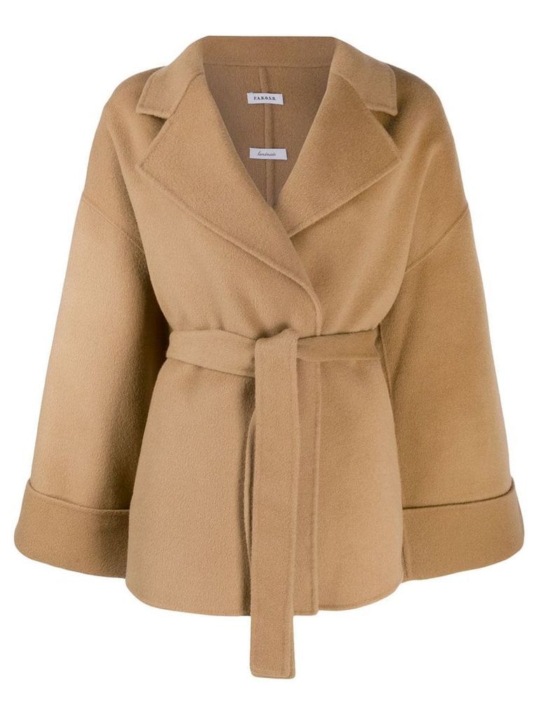 P.A.R.O.S.H. belted wrap-style coat - NEUTRALS