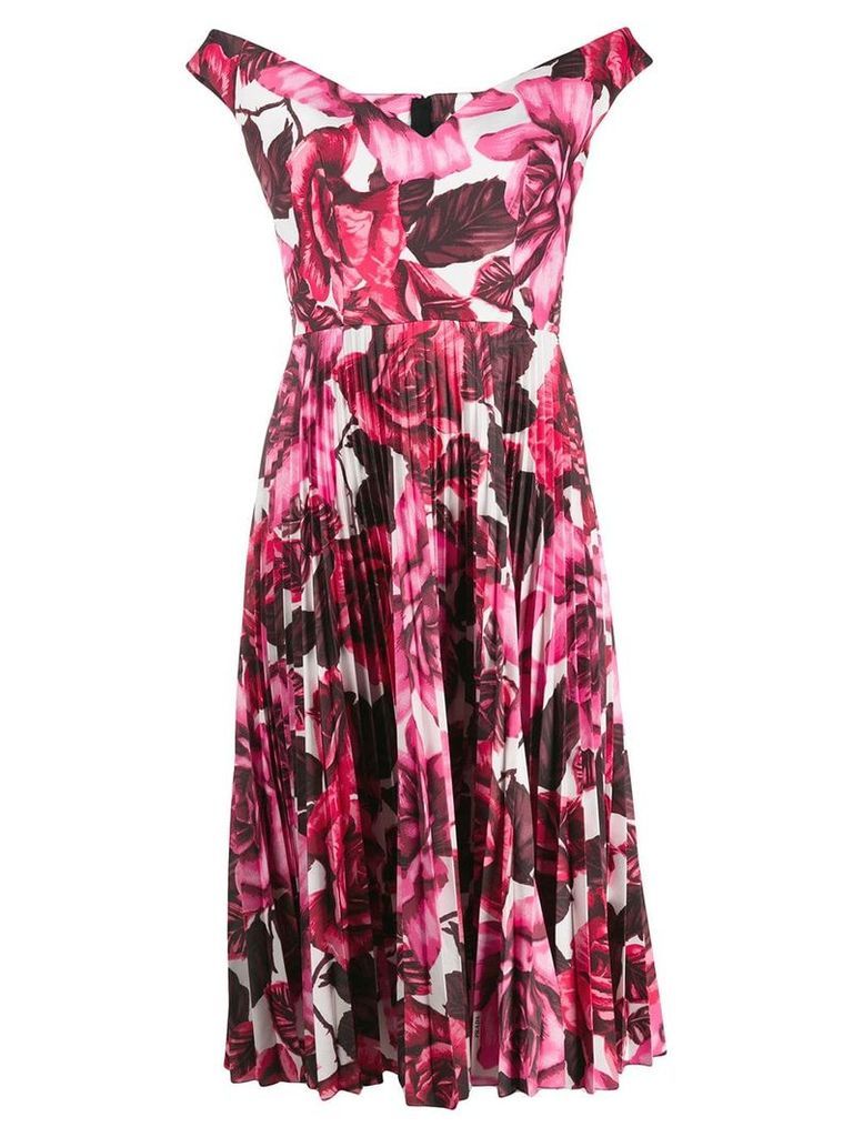 Prada off-the-shoulder floral print dress - PINK