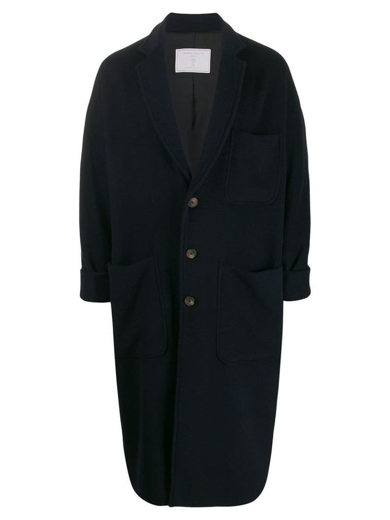 Société Anonyme notch collar oversized coat - Blue