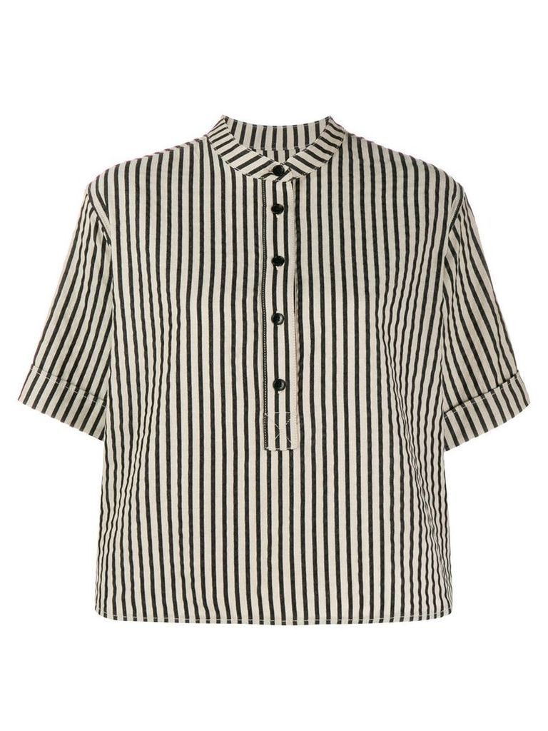 YMC striped short-sleeve shirt - Black