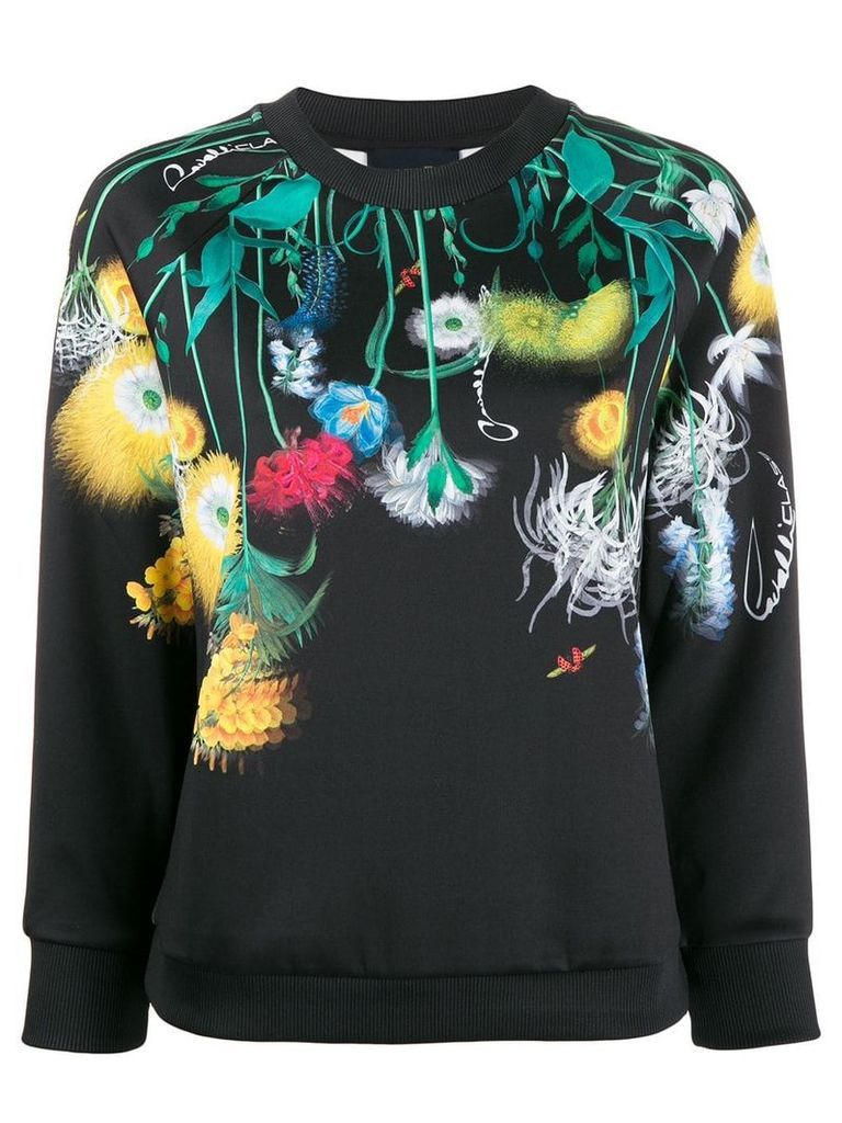 Cavalli Class floral print sweatshirt - Black