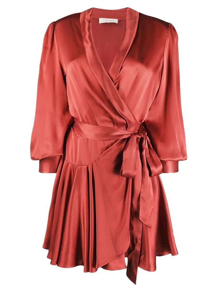 Zimmermann wrap-style silk dress - Red