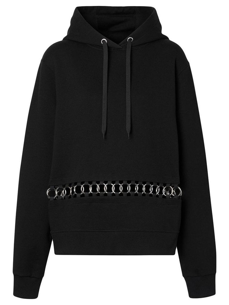 Burberry ring-pierced oversized hoodie - Black