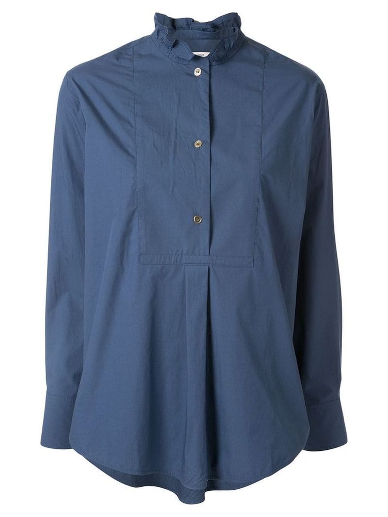 Atlantique Ascoli loose-fit ruffled-neck blouse - Blue