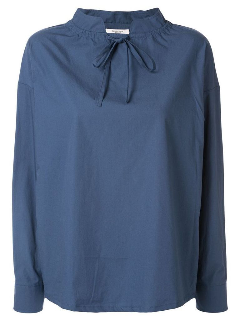 Atlantique Ascoli oversized tie-neck blouse - Blue