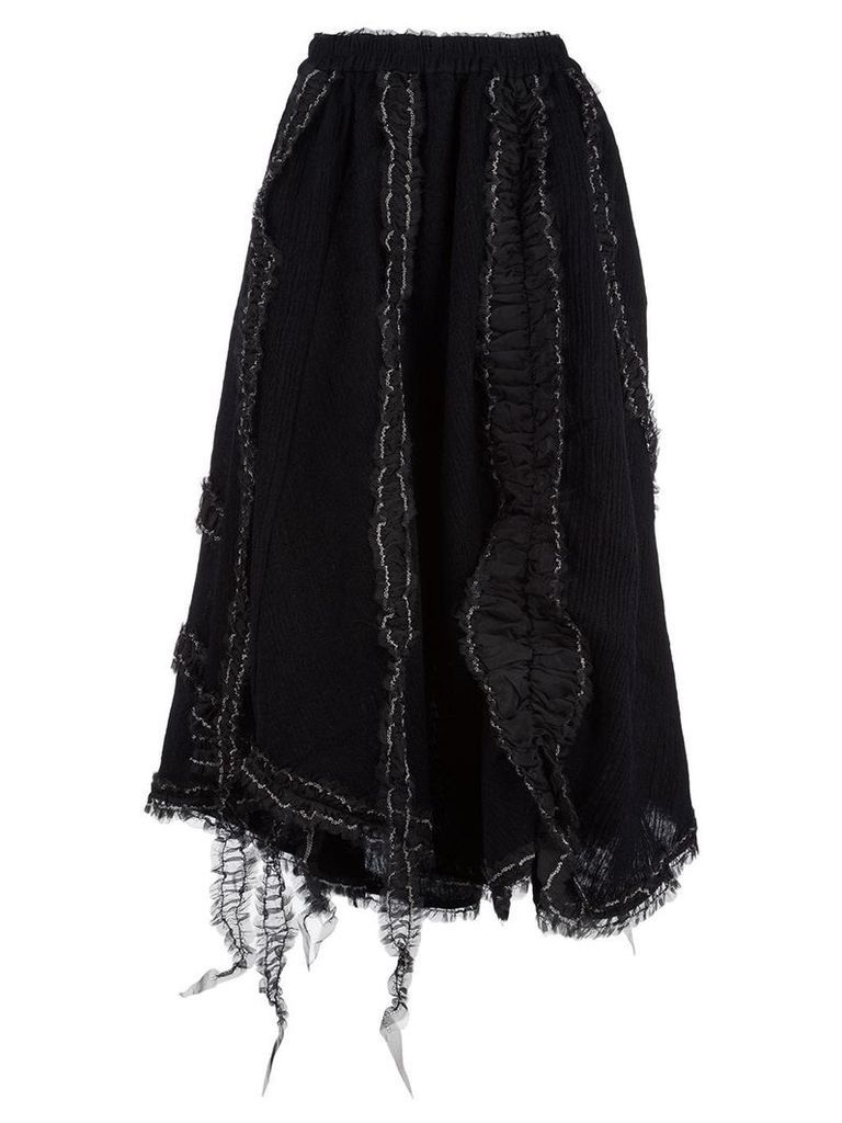 Renli Su asymmetric flared skirt - Black