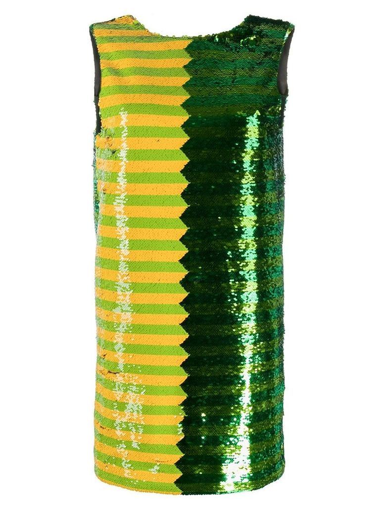 Halpern panelled sequin mini dress - Green
