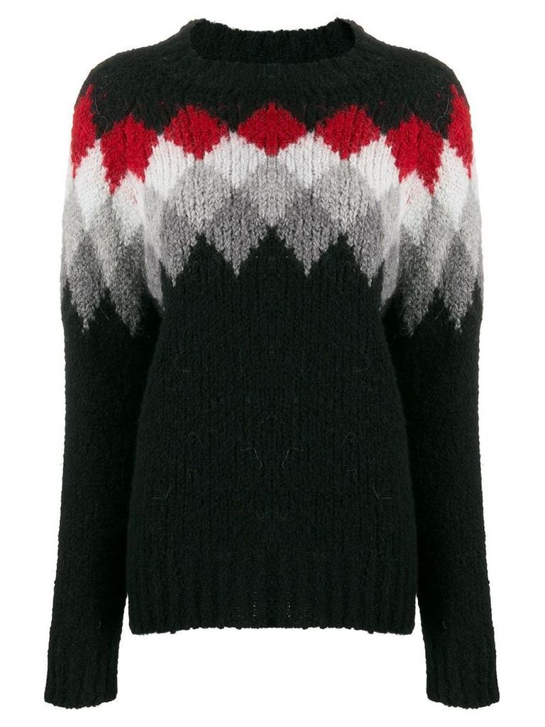 Woolrich patterned wool knit jumper - Black