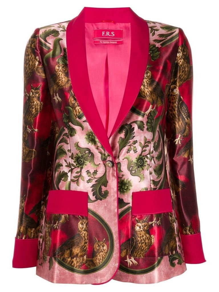 F.R.S For Restless Sleepers owl print blazer - PINK