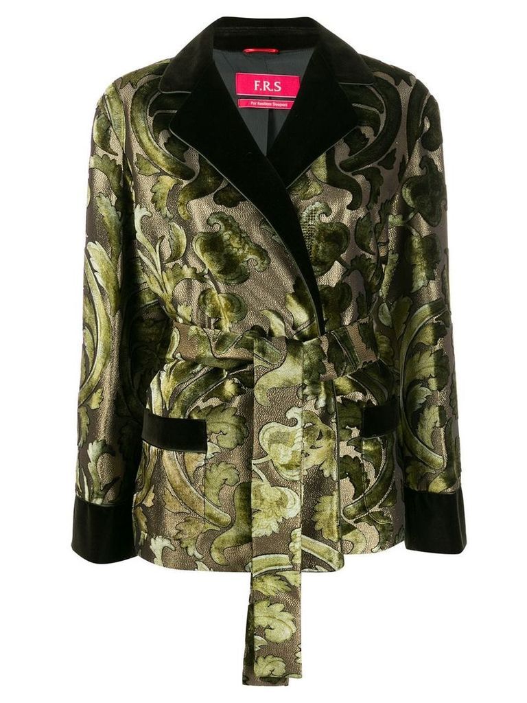F.R.S For Restless Sleepers printed silk blend jacket - GOLD