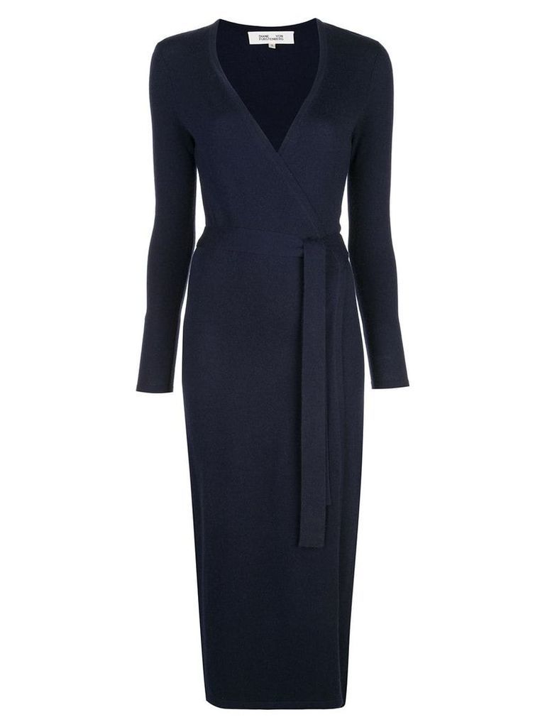 DVF Diane von Furstenberg fine knit wrap dress - Blue