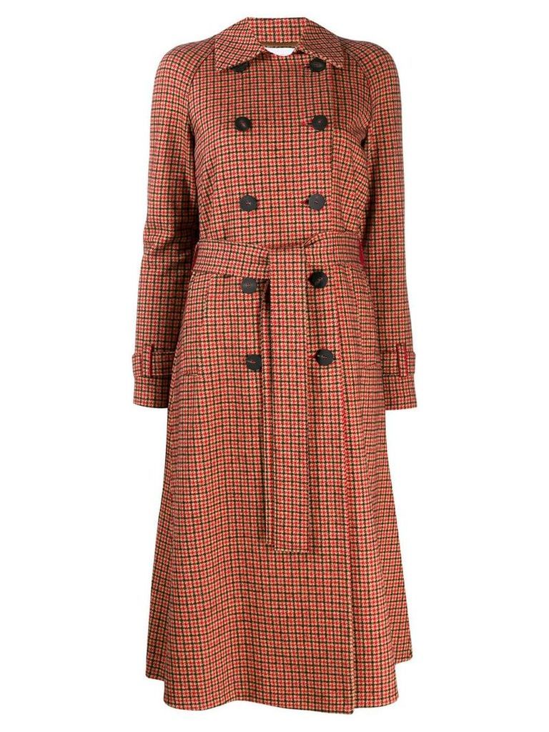 Harris Wharf London check print double-breasted coat - Red