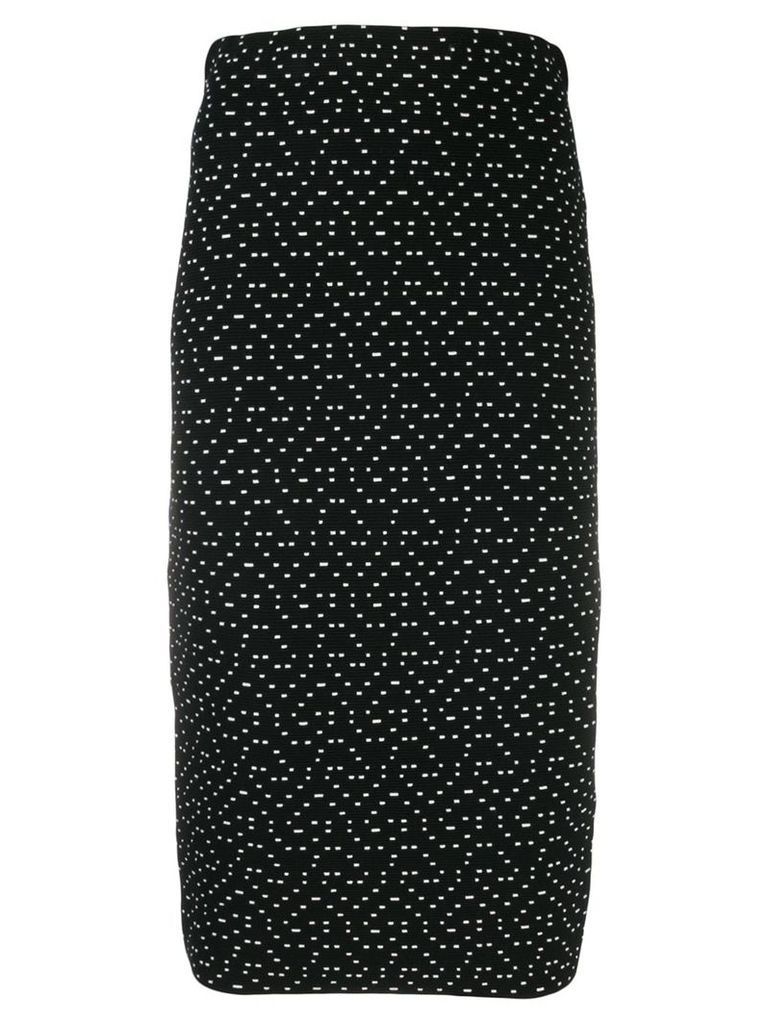 Emporio Armani geometric print pencil skirt - Black