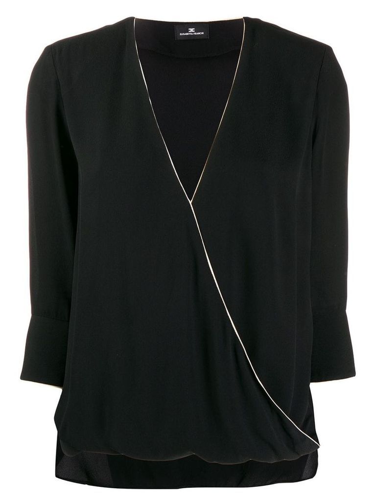 Elisabetta Franchi wrapped front blouse - Black
