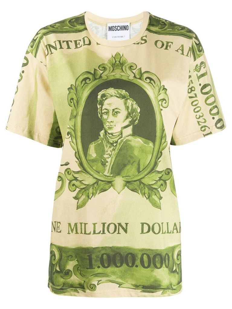 Moschino Watercolour Money print T-shirt - Green