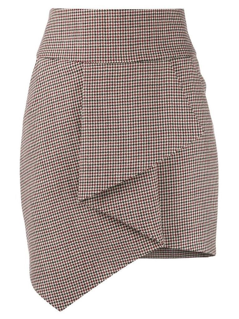 Alexandre Vauthier check pattern draped skirt - NEUTRALS